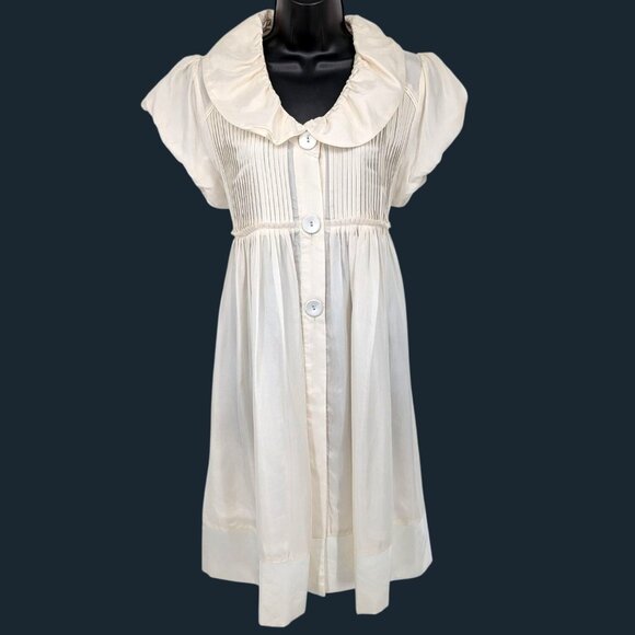 Ryu Dresses & Skirts - Ryu Babydoll Dress Women Size M 100% Silk Button Up Whimsical Cottagecore Fairy